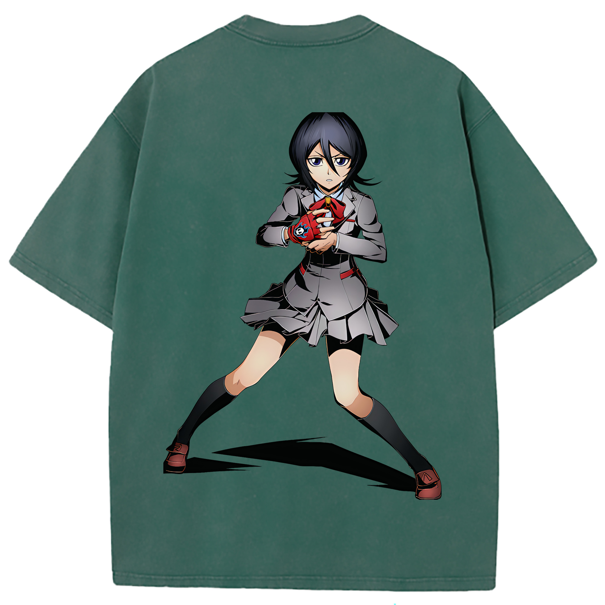 （画像用） ブリーチ 朽木ルキア BLEACH Kuchiki Rukia 綿100% ヴィンテージ風 半袖Tシャツ（背面プリント）
